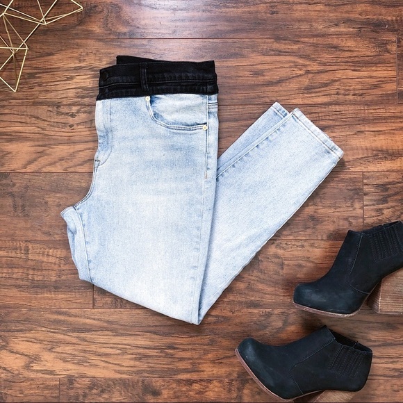 Blank NYC • The Great Jones two tone skinny jeans high rise Aquarius wash black - Picture 2 of 12
